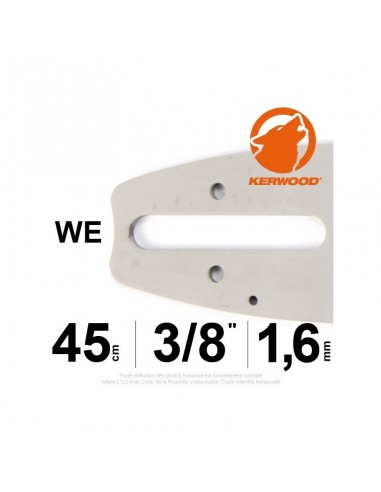 Guide tronçonneuse Kerwood. 45cm. 3/8.1,6 mm"