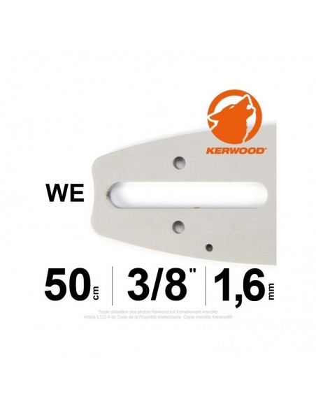 Guide tronçonneuse Kerwood. 50cm. 3/8. 1,6 mm"