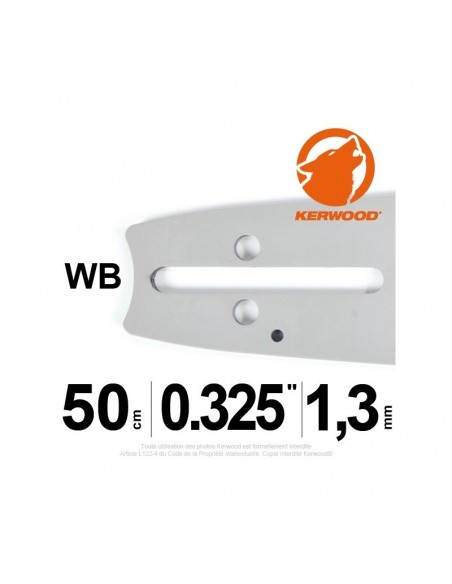 Guide tronçonneuse Kerwood. 50 cm, 0,325. 1,3 mm"
