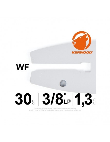 Guide tronçonneuse Kerwood. 30 cm. 3/8"LP. 1,3 mm