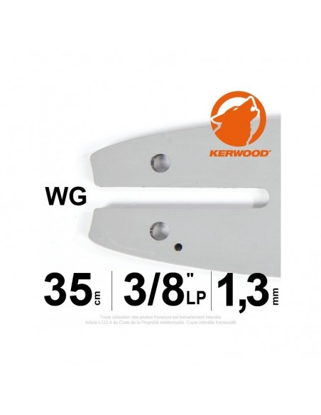 Guide tronçonneuse Kerwood. 35 cm, 3/8LP. 1,3 mm"