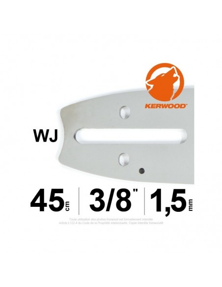 Guide tronçonneuse Kerwood. 45 cm. 3/8. 1,5 mm"