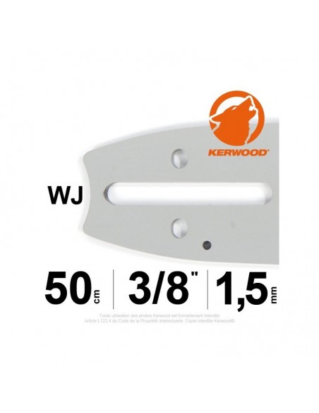 Guide tronçonneuse Kerwood. 50 cm. 3/8. 1,5 mm"