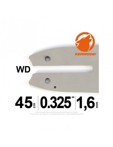 Guide tronçonneuse Kerwood. 45 cm. 0,325. 1,6 mm"