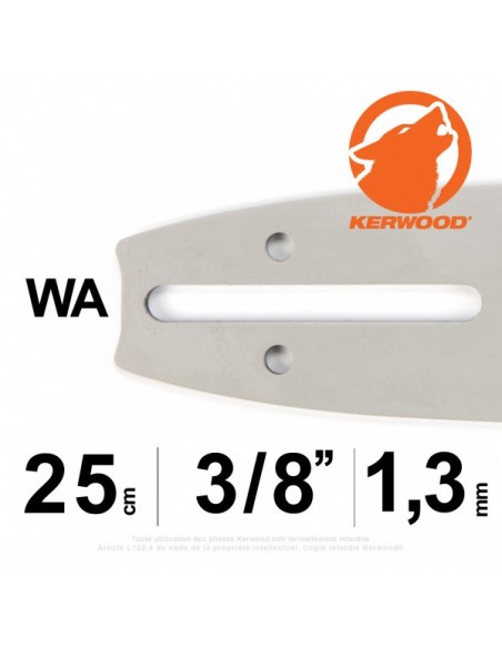 Guide tronçonneuse Kerwood. 25 cm. 3/8". 1,3 mm. 10B2KCWA