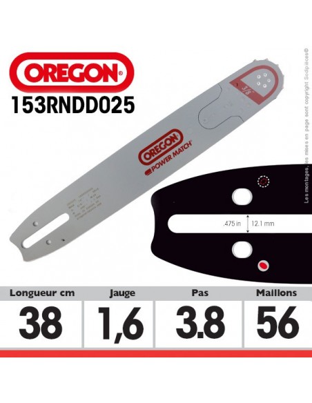 Guide 153RNDD025 OREGON Power Match D025. 38cm