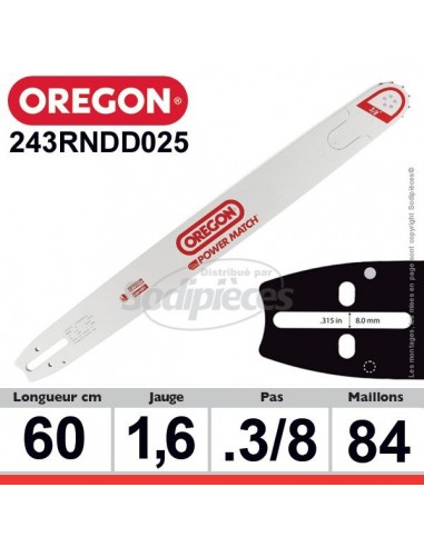 Guide tronconneuse OREGON Power Match D009. 60 cm
