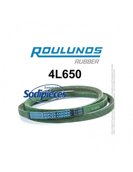 Courroie tondeuse 4L650 Roulunds Continental 12,7 x 7,2 x 1651 mm