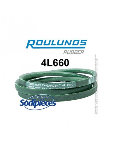 Courroie tondeuse 4L660 Roulunds Continental 12,7 x 7,2 x 1676 mm