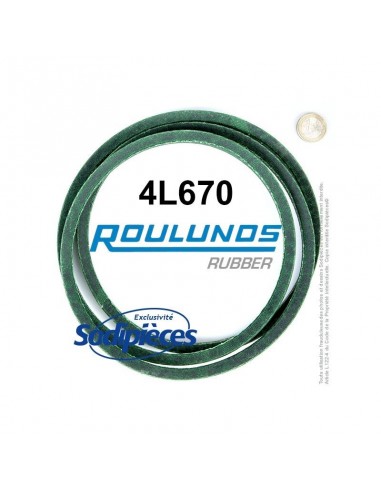 Courroie tondeuse 4L670 Roulunds Continental 12,7 x 7,2 x 1702 mm