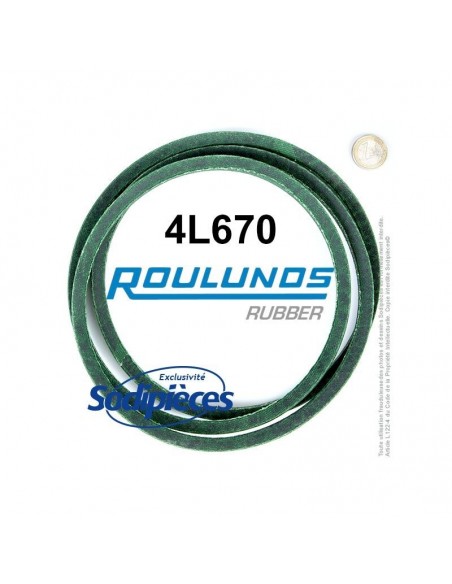 Courroie tondeuse 4L670 Roulunds Continental 12,7 x 7,2 x 1702 mm