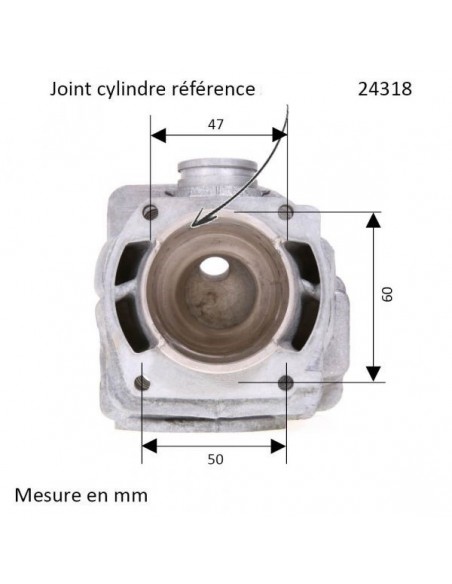 Cylindre piston tronçonneuse Husqvarna 362/371/372 Ø 50 mm