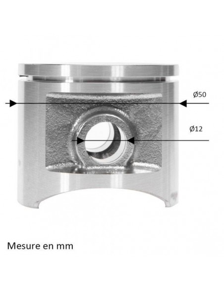 Cylindre piston tronçonneuse Husqvarna 362/371/372 Ø 50 mm