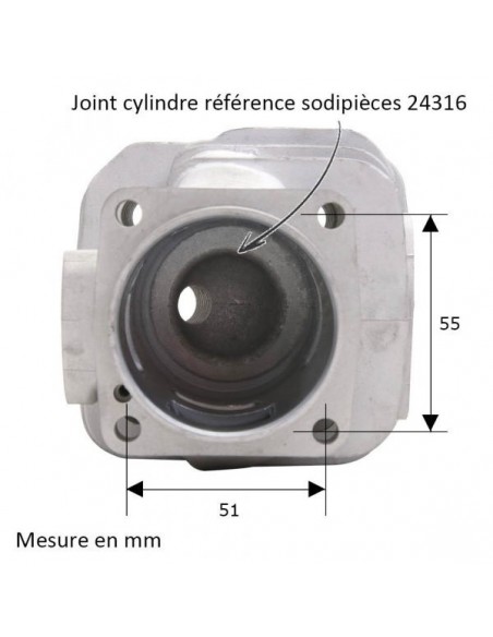 Cylindre piston tronçonneuse Husqvarna 181/281/288. Ø 54 mm