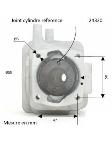 Cylindre piston ø50mm pour Découpeuse HUSQVARNA - PARTNERS K650