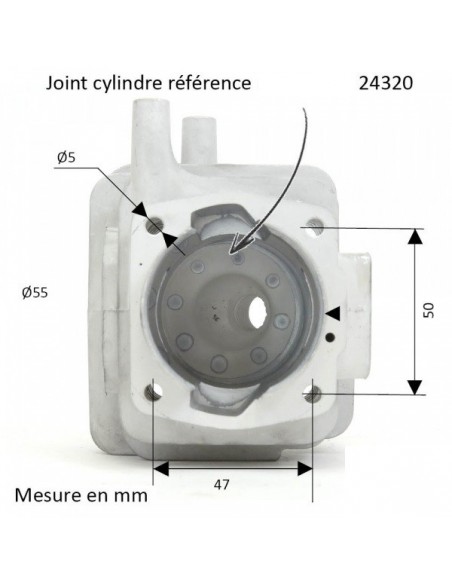 Cylindre piston ø50mm pour Découpeuse HUSQVARNA - PARTNERS K650