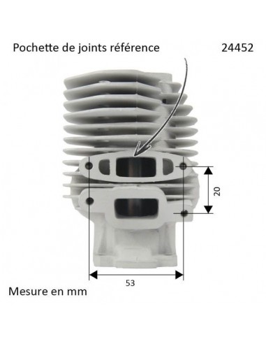 Cylindre piston tronçonneuse Stihl 041 Ø 44mm