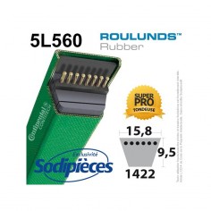 Courroie tondeuse 5L560 Roulunds Continental 15,8 x 9,5 x 1422 mm