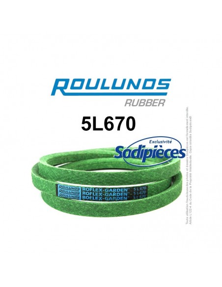 Courroie tondeuse 5L670 Roulunds Continental 15,8 x 9,5 x 1702 mm
