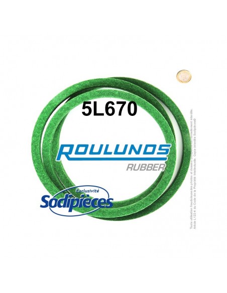 Courroie tondeuse 5L670 Roulunds Continental 15,8 x 9,5 x 1702 mm