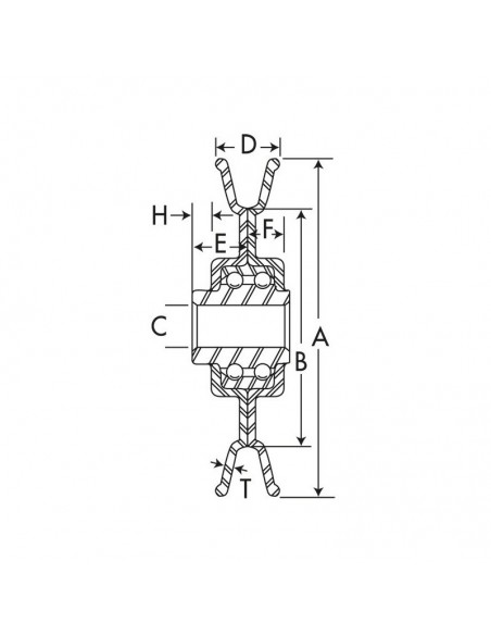 Poulie à gorge en V Ø 77 mm. Largeur 13 mm