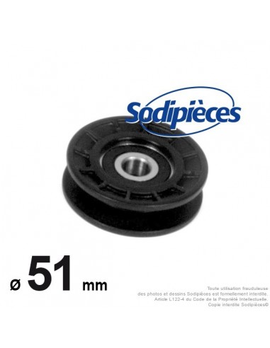 Poulie composite gorge en V Ø 51 mm