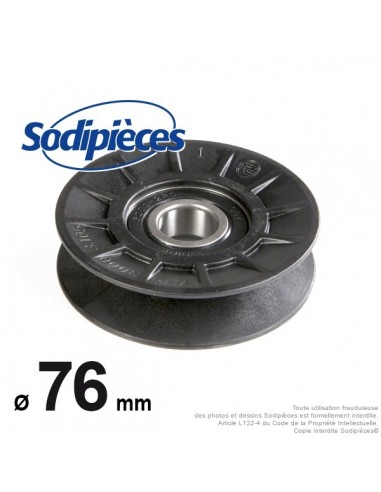 Poulie composite gorge en V Ø 76 mm