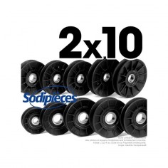 Poulies composite gorges en V. Assortiment de 2x10