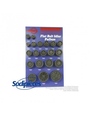 Poulies composites gorges plates. Assortiment de 40