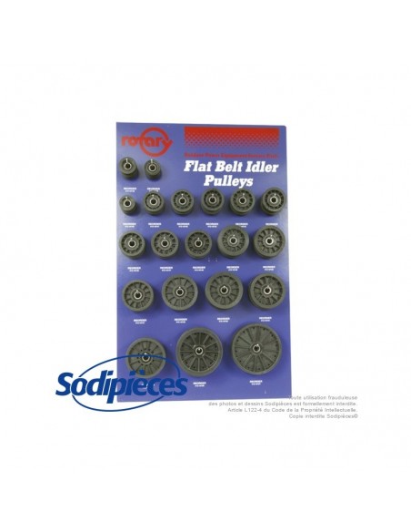 Poulies composites gorges plates. Assortiment de 40