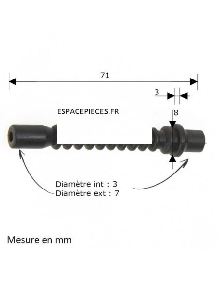 Durite d'impulsion pour Stihl 024, 026, 031, 032, MS240, MS260. N° 1113-141-8600