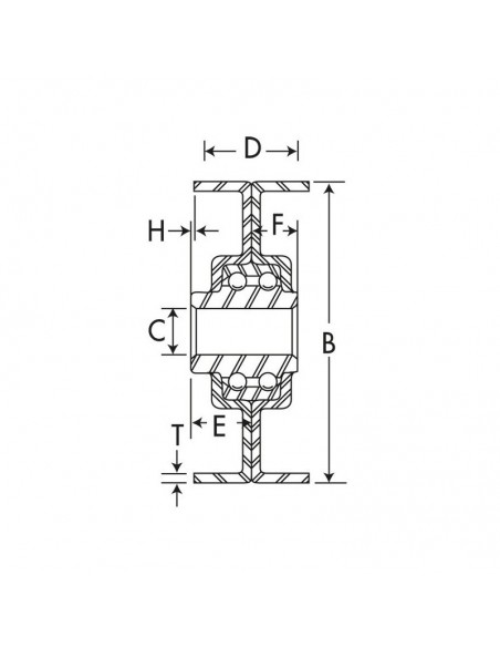 Poulie à gorge plate Ø 70mm.
