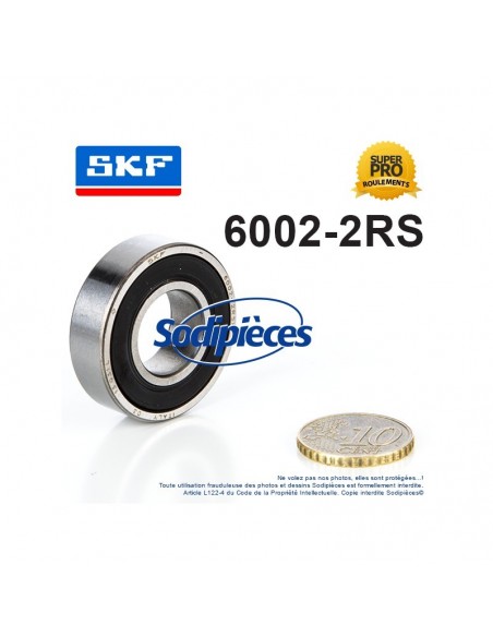 Roulement à billes 6002-2RS SKF. Double étanchéité