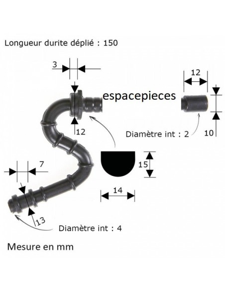 Durite essence pour Stihl 029, 039, MS290, MS310, MS390. 1127-358-7705