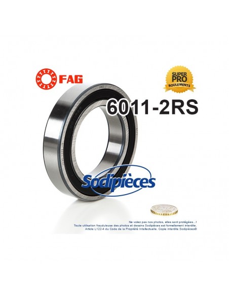 Roulement à billes 6011-2RS FAG. Double étanchéité