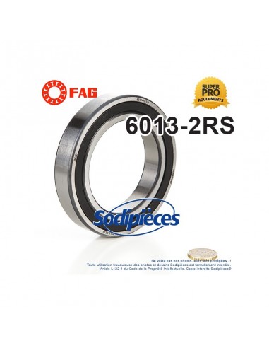 Roulement à billes 6013-2RS FAG. Double étanchéité