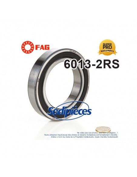 Roulement à billes 6013-2RS FAG. Double étanchéité