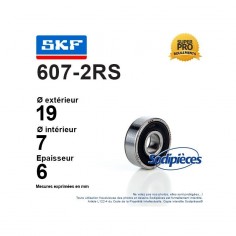 Roulement à billes 607-2RS SKF. Double étanchéité