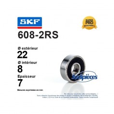 Roulement à billes 608-2RS SKF. Double étanchéité