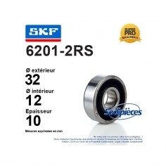 Roulement à billes 6201-2RS SKF. Double étanchéité