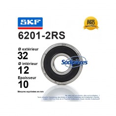 Roulement à billes 6201-2RS SKF. Double étanchéité 2