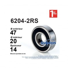Roulement à billes 6204-2RS 1er Prix. Double étanchéité