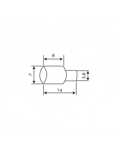 Butée de gaine creusée à 6 mm. Par 10