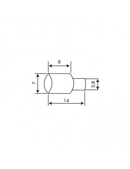 Butée de gaine creusée à 6 mm. Par 10