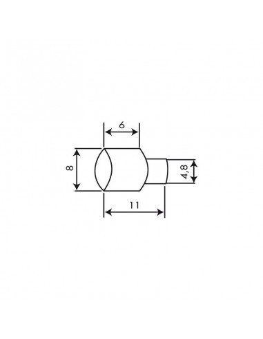 Butée de gaine creusée à 6,5 mm. Par 10