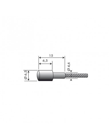 Câble souple Ø 2,5 mm. L : 2,5 m. Tête 6,5 x 6,5 mm