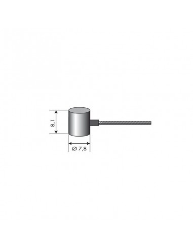 Câble souple Ø 2,5 mm. L : 2,5 m. Tête 7,1 x 7,1 mm