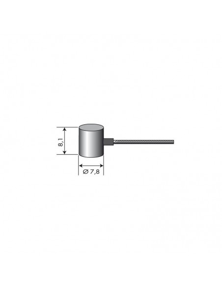 Câble souple Ø 2,5 mm. L : 2,5 m. Tête 7,1 x 7,1 mm