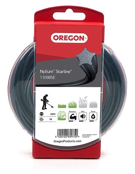 Fil Orégon Nylium étoilé. 3 mm x 15 m pour débroussailleuse