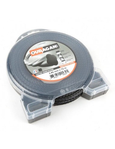 Fil débroussailleuse Ouragan 2,4 mm x 72 m. Spirale blister